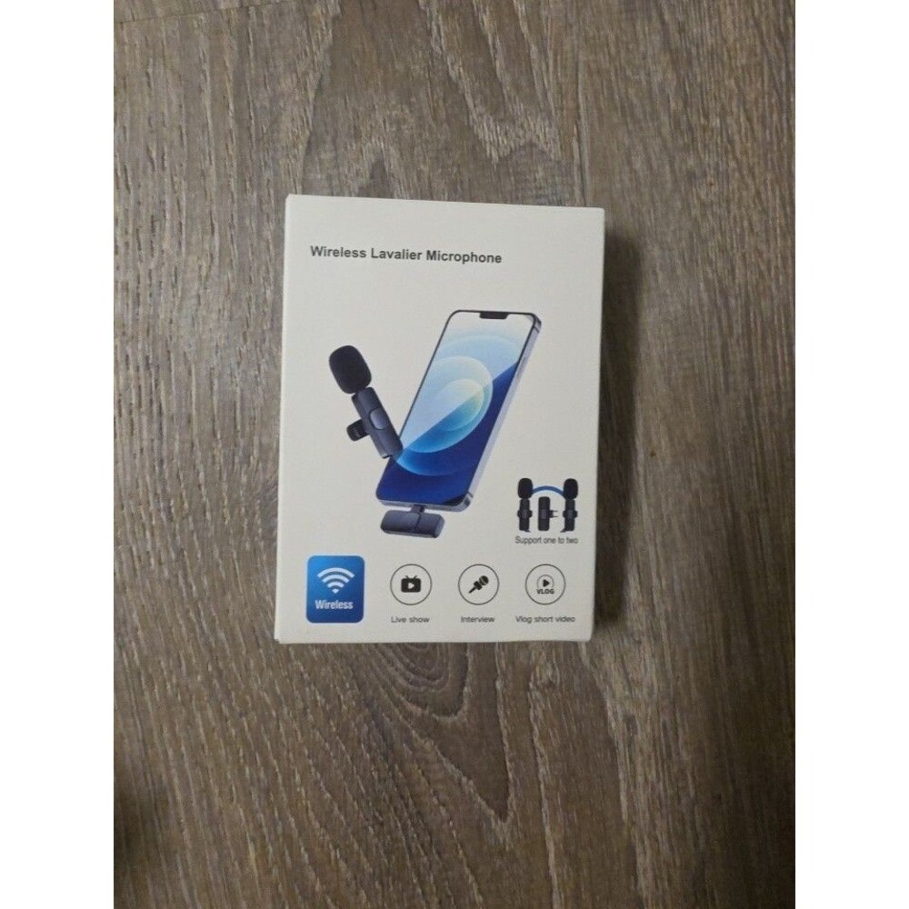 Wireless Lavalier Microphone, Black USB-C And 8 Pin , One to Two (2 Microphones)